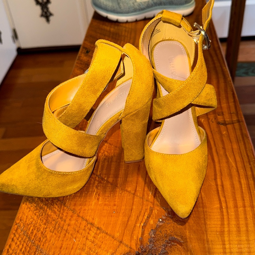 Forever 21 Mustard Yellow Heels